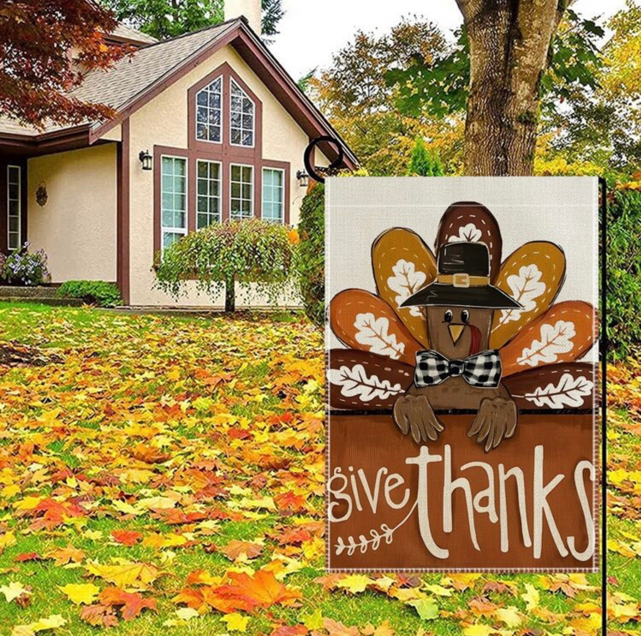 Give Thanks Garden Flag