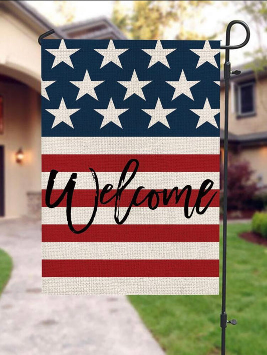 Patriotic Welcome Garden Flag