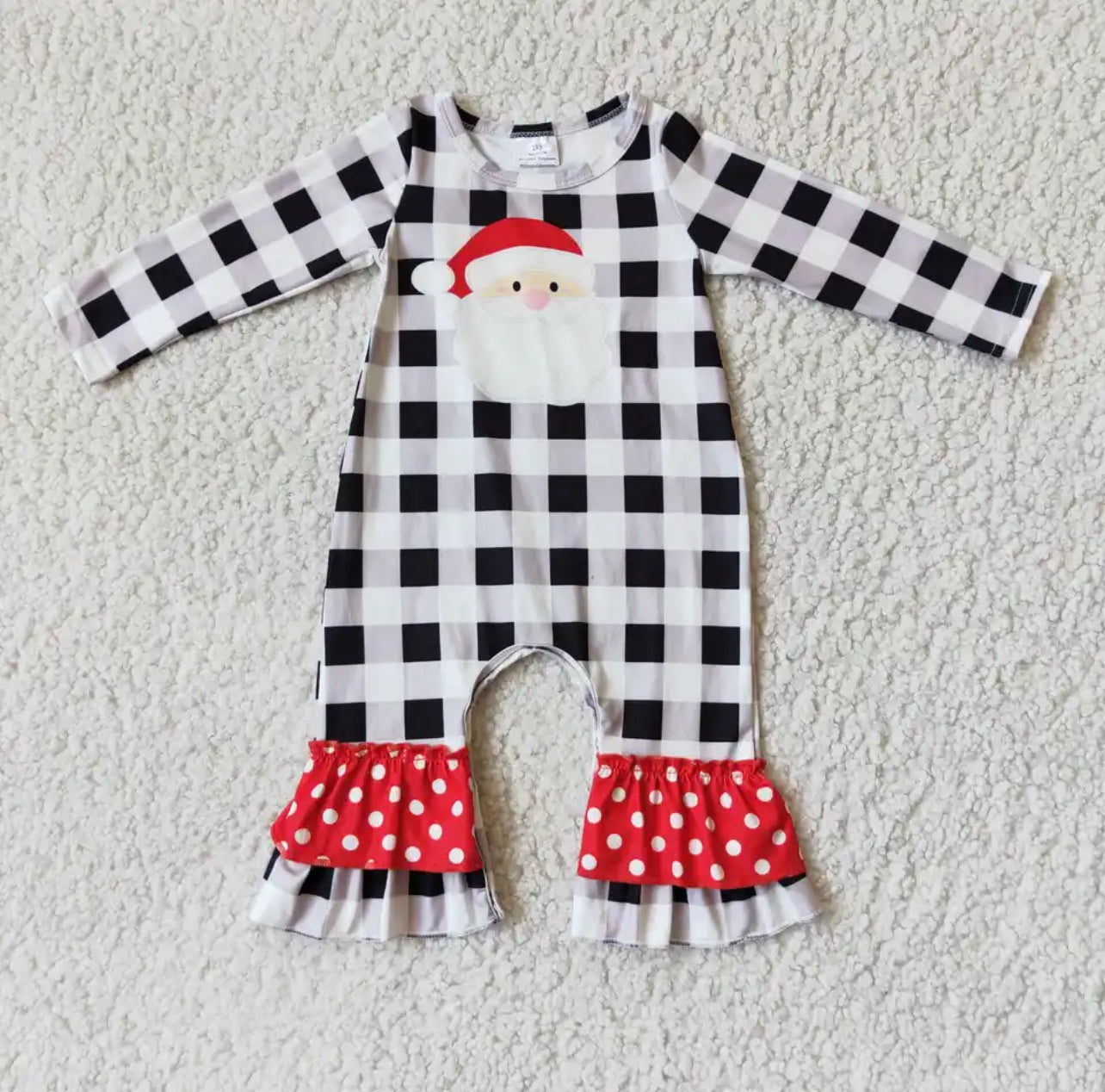 Checkered Santa Romper de