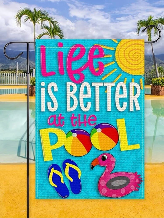 Pool Garden Flag
