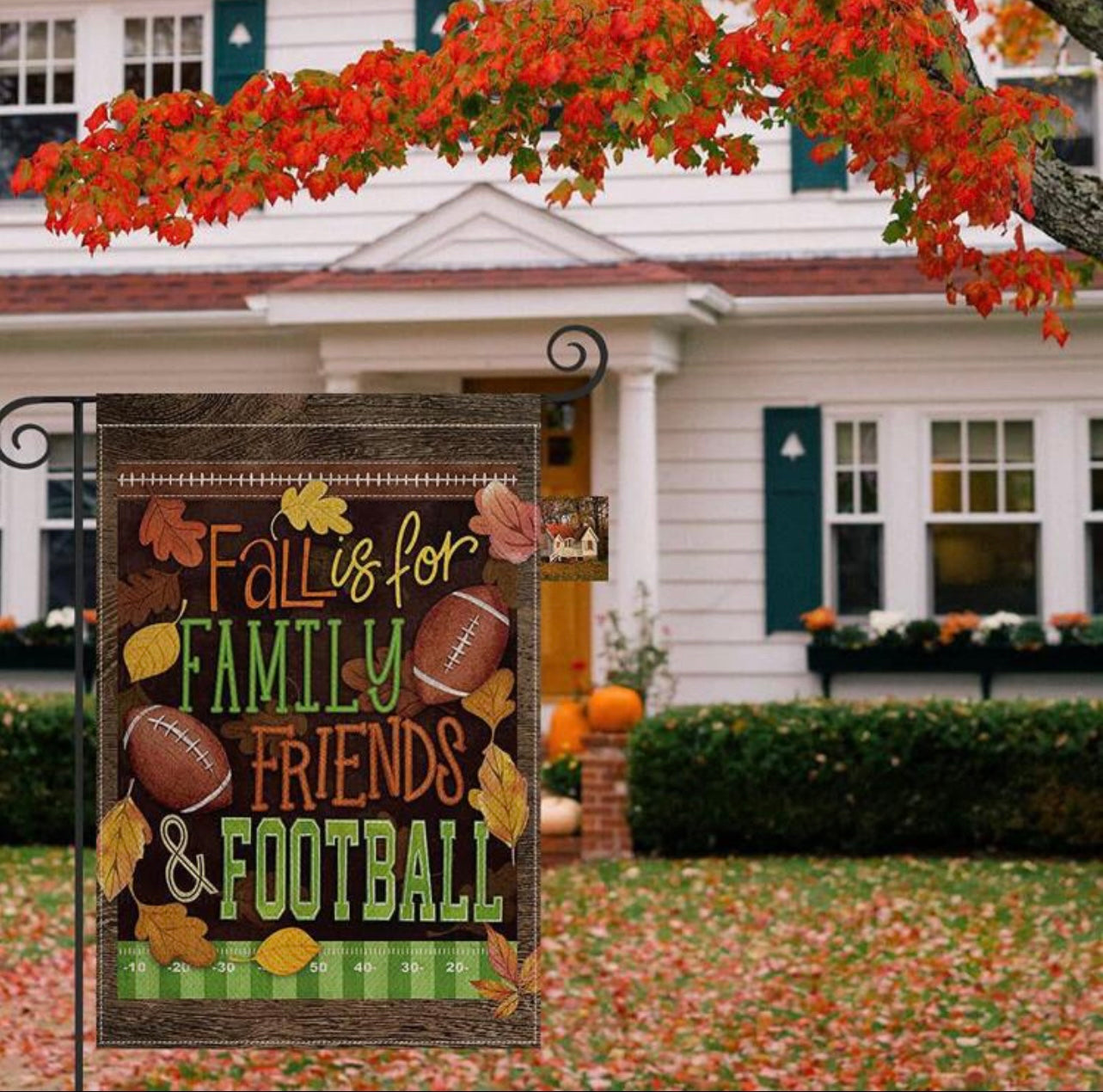 Fall Football Garden Flag