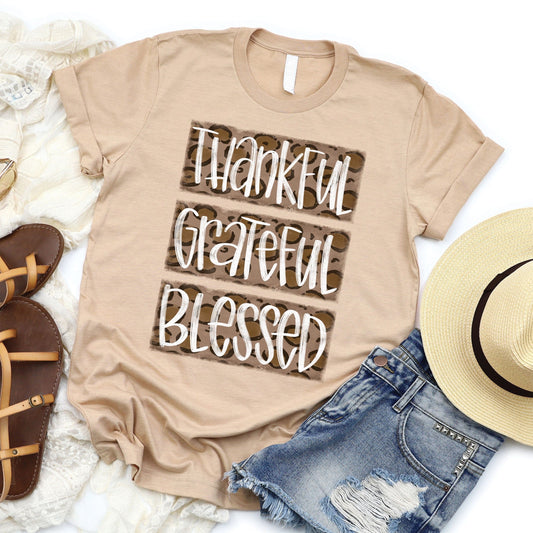 Tan Thankful Tee Shirt
