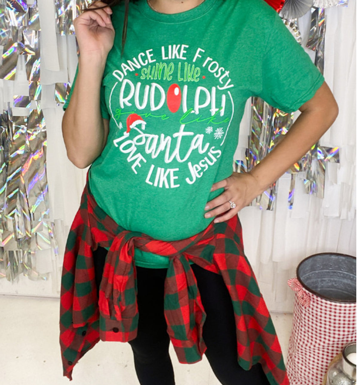 Green Love like Jesus Christmas Tee Shirt