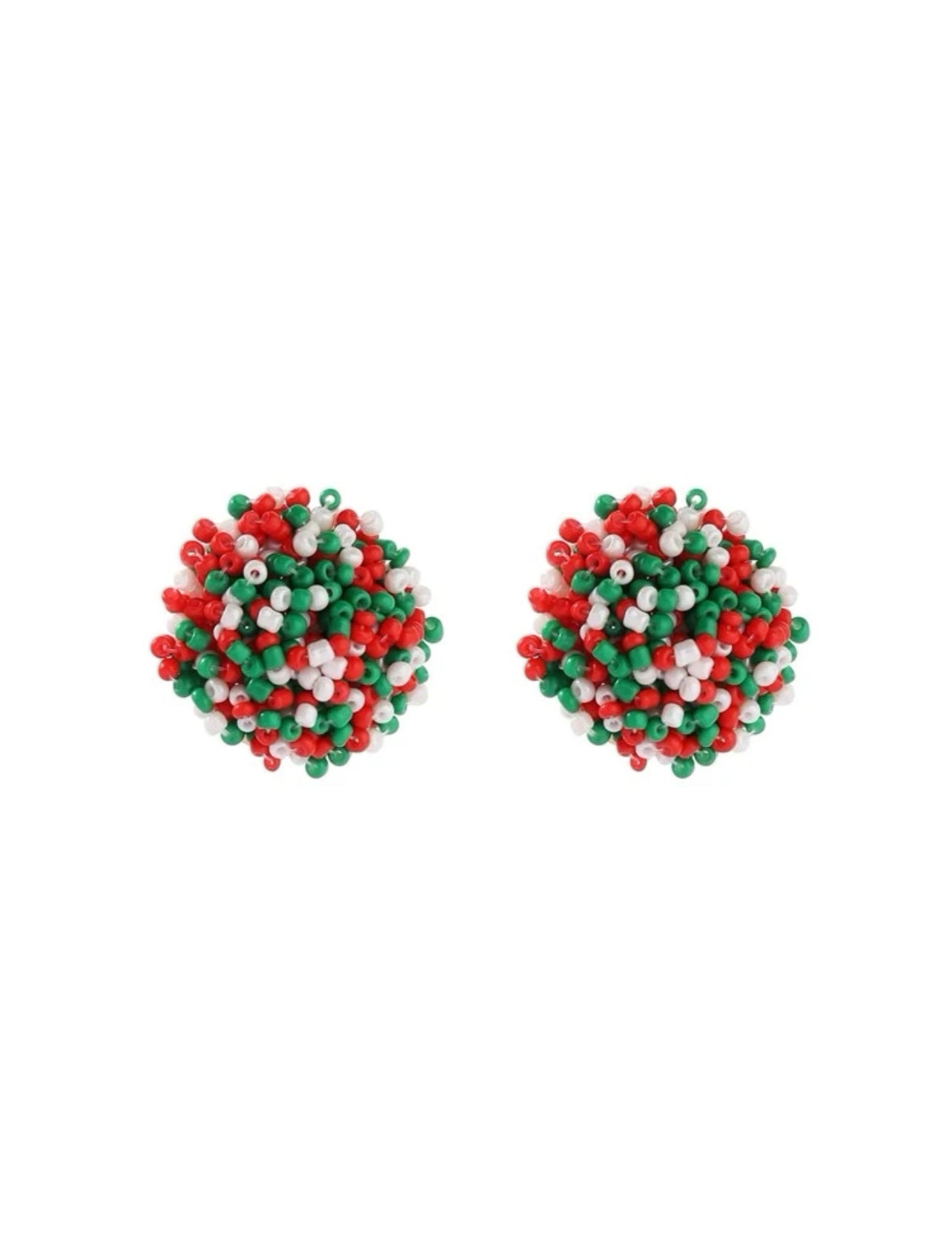 Christmas Beaded Ball Earrings