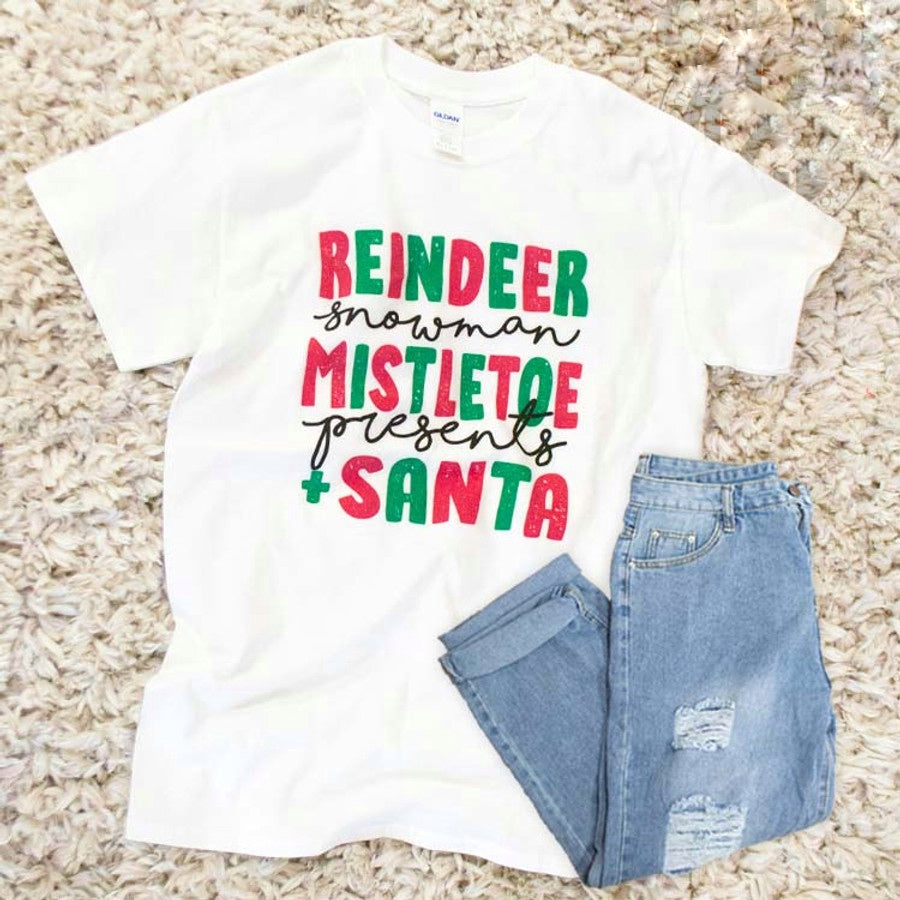 Reindeer Mistletoe Santa Tee Shirt