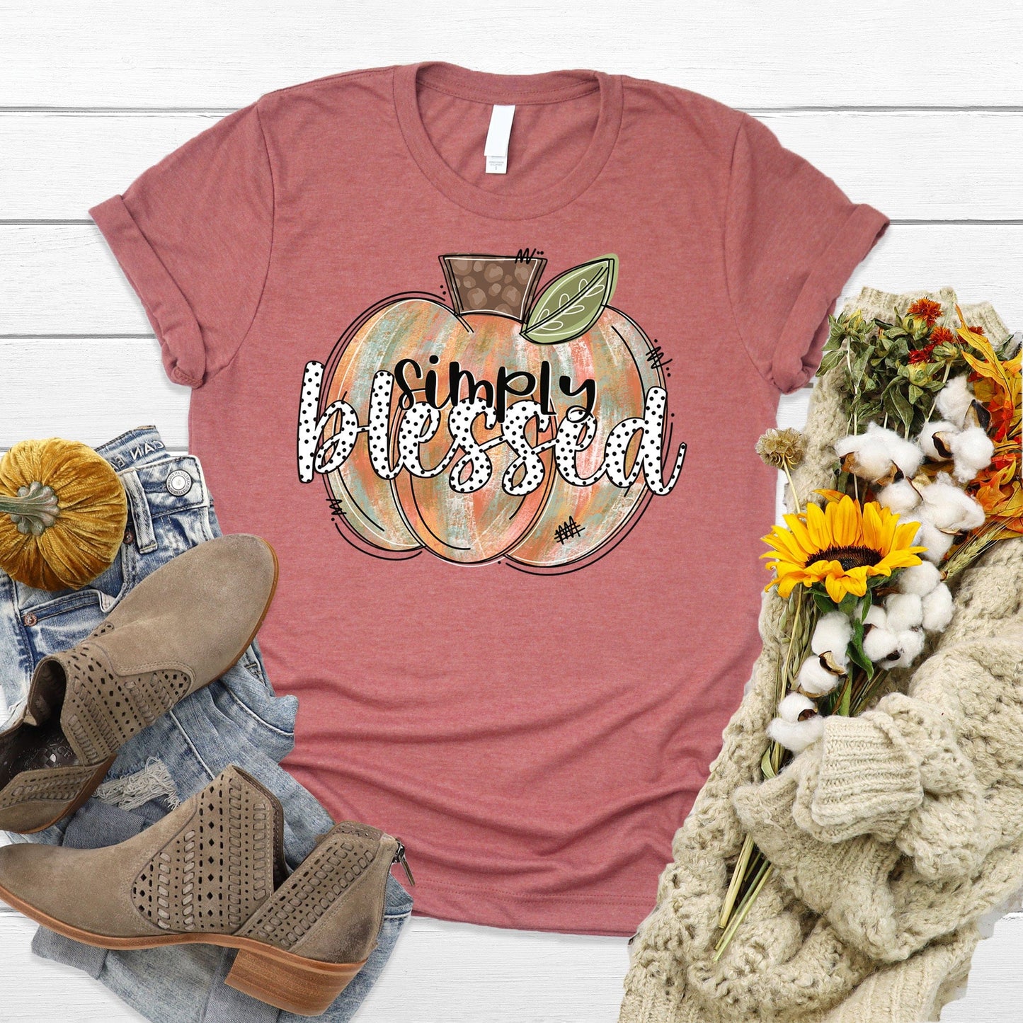 Orange Simply Blessed Tee Shirt