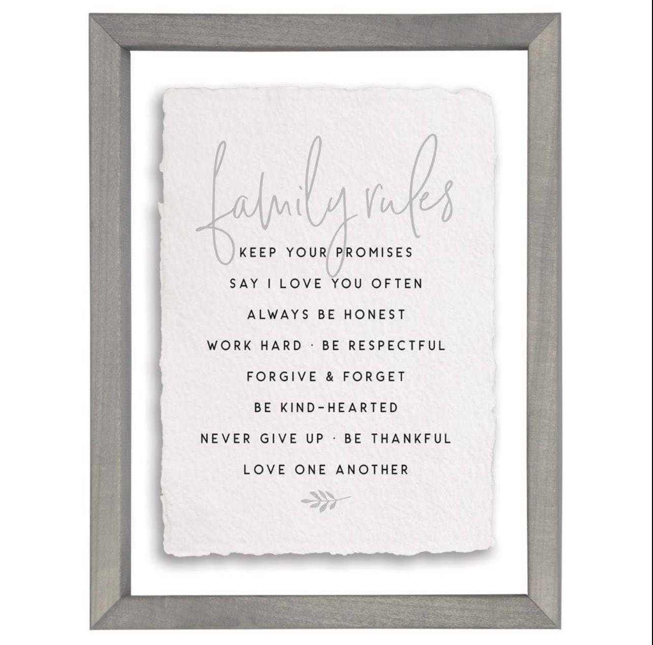 Family Rules Framed Decor