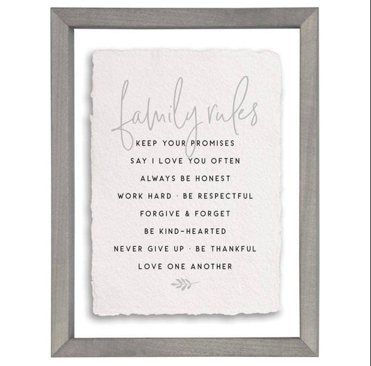 Family Rules Framed Decor