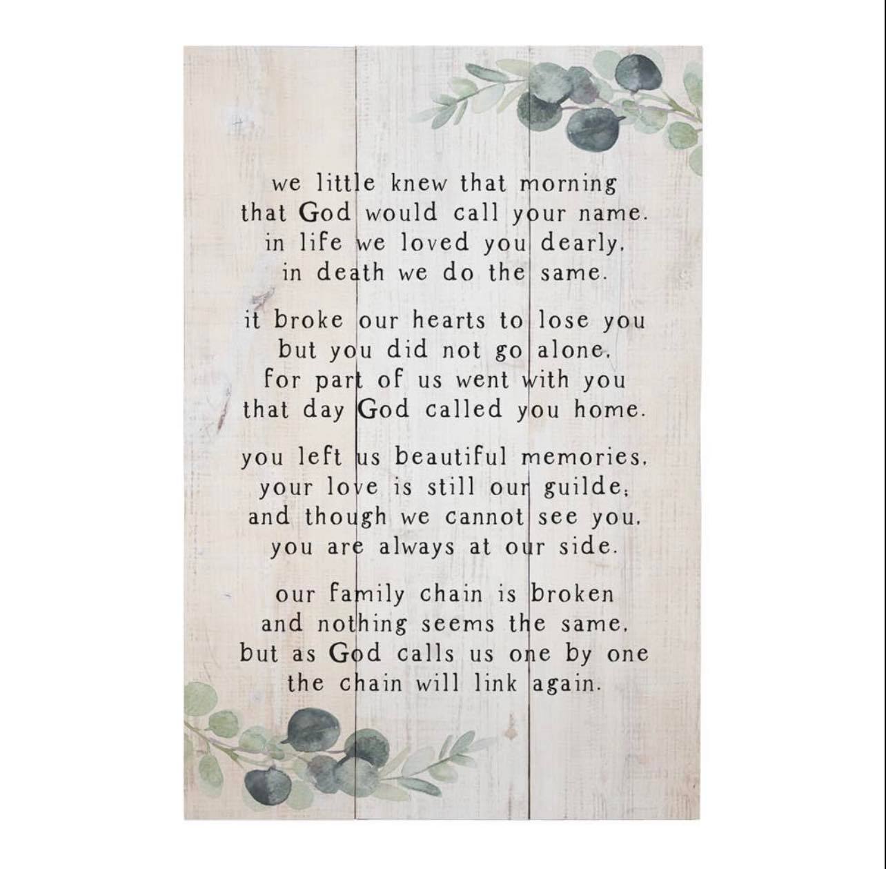 Wooden Remembrance Sign