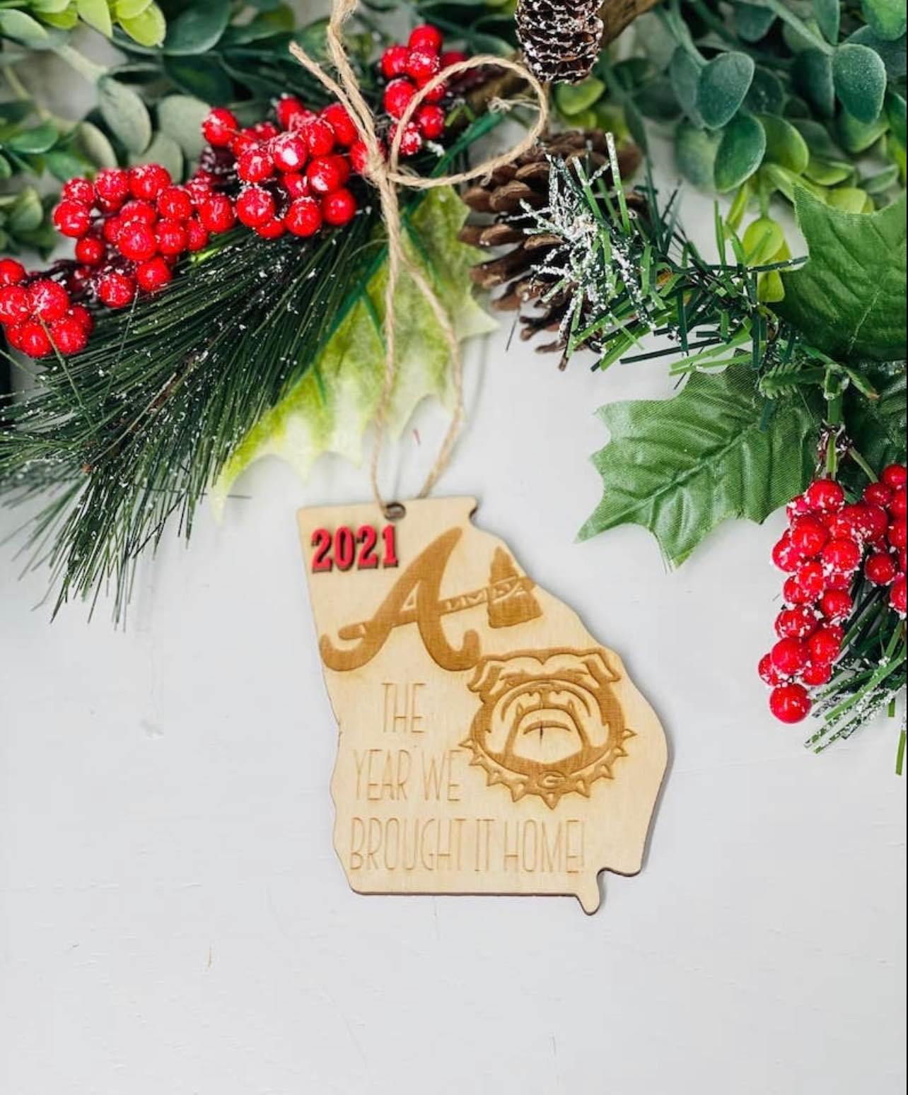 Dawgs & Braves Champion Ornament
