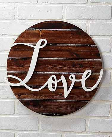 Circular Wooden Love Sign