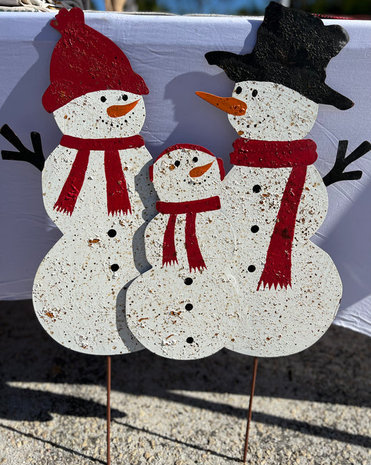 Snowman Family Yardstake