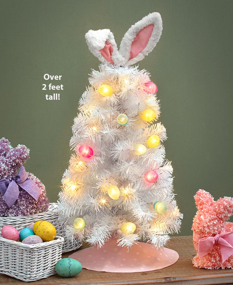 Tabletop Bunny Tree with Lights