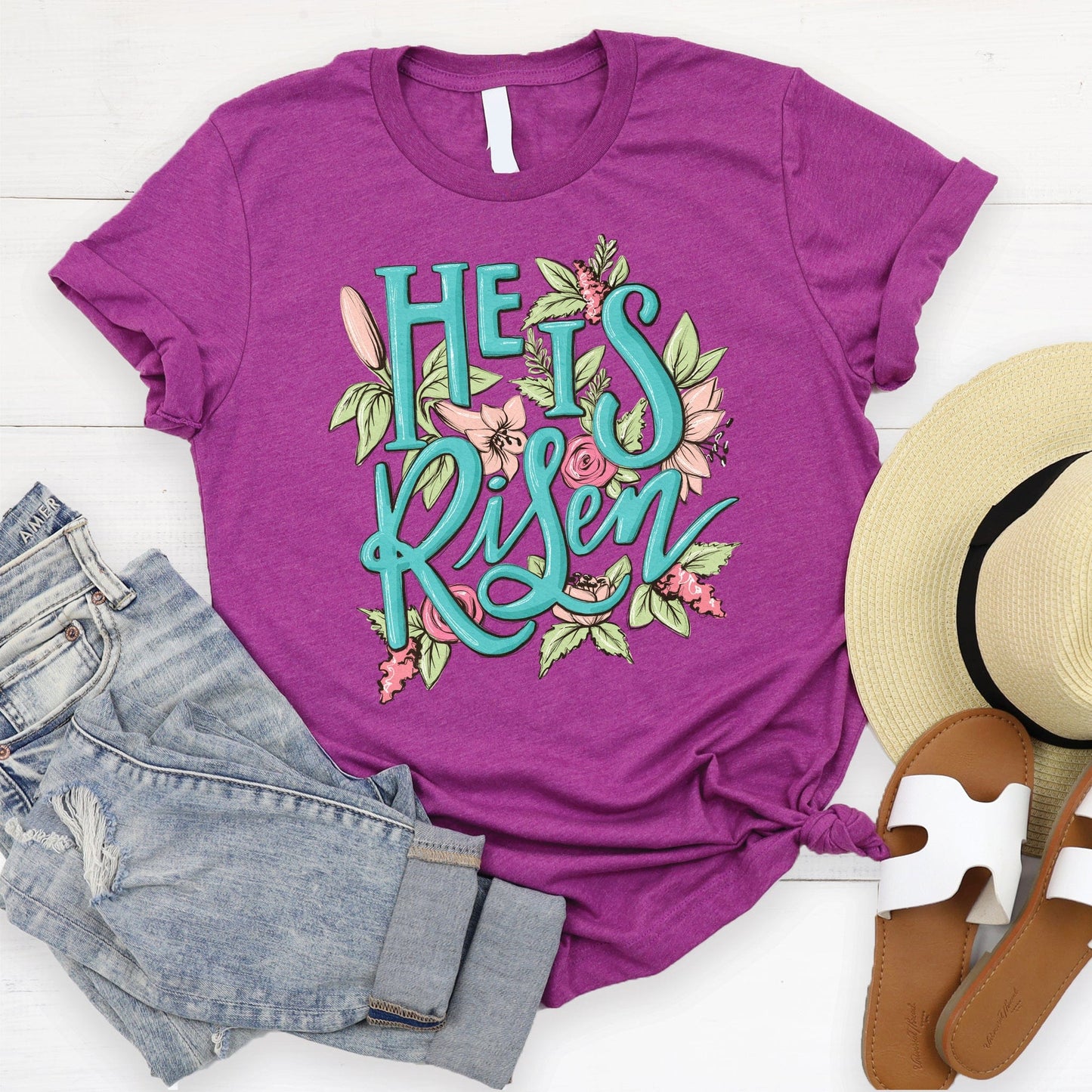 He is Risen Tee Shirt - Magenta