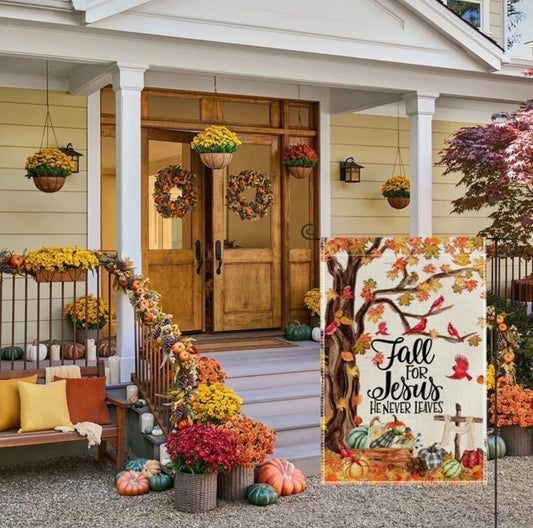 Fall for Jesus Garden Flag