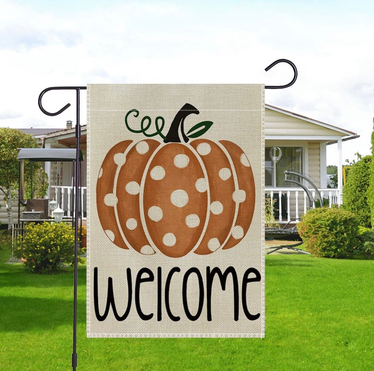 Welcome Pumpkin Garden Flag