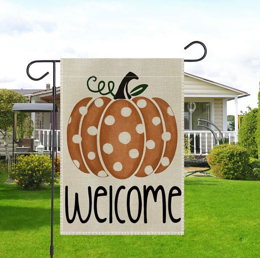 Welcome Pumpkin Garden Flag
