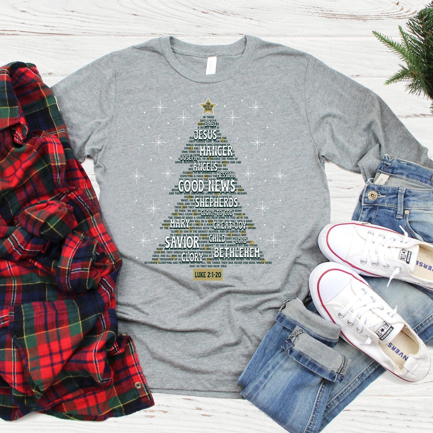 Luke 2 Christmas Tree Long Sleeve