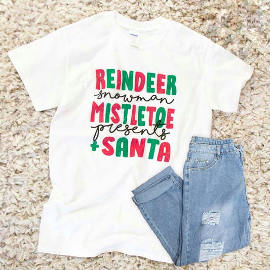 Reindeer Mistletoe Santa Tee Shirt