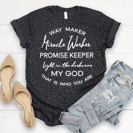 Way Maker Black Leopard Tee Shirt
