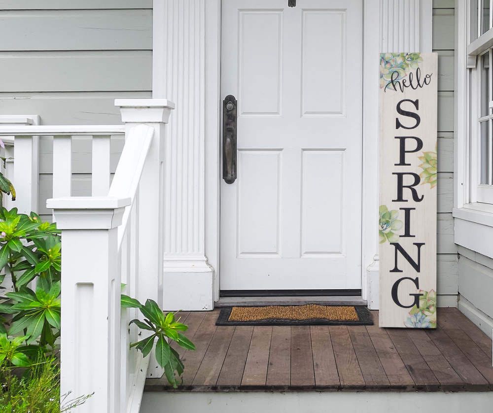 Hello Spring Leaning Porch Sign