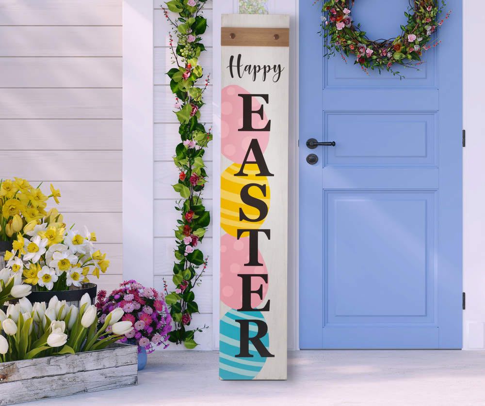 Happy Easter Wooden Porch Sign