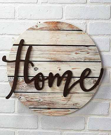 Circular Wooden Home Sign