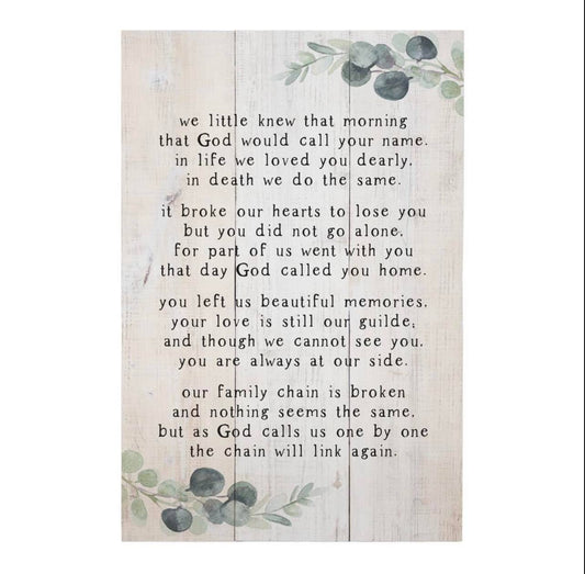 Wooden Remembrance Sign