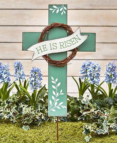 He Is Risen Yard Sign, Green