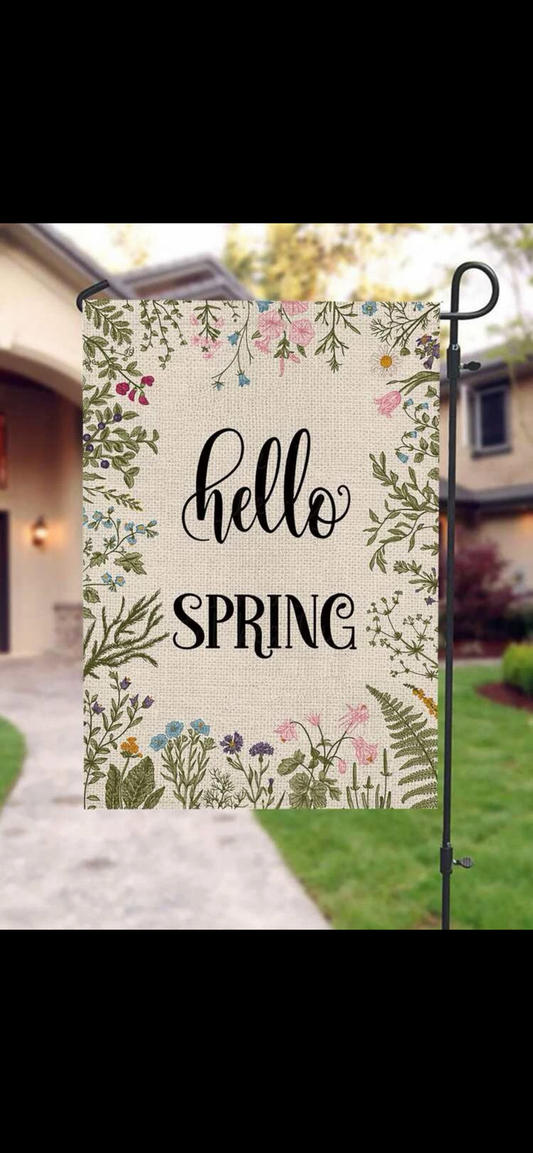 Hello Spring Garden Flag