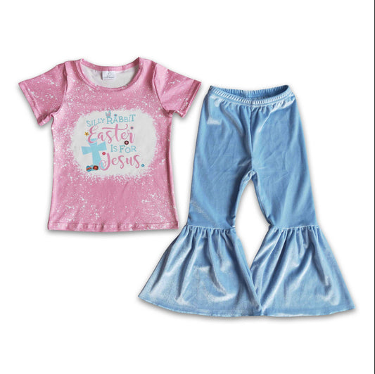 Silly Rabbit Girls Velvet Pant Set