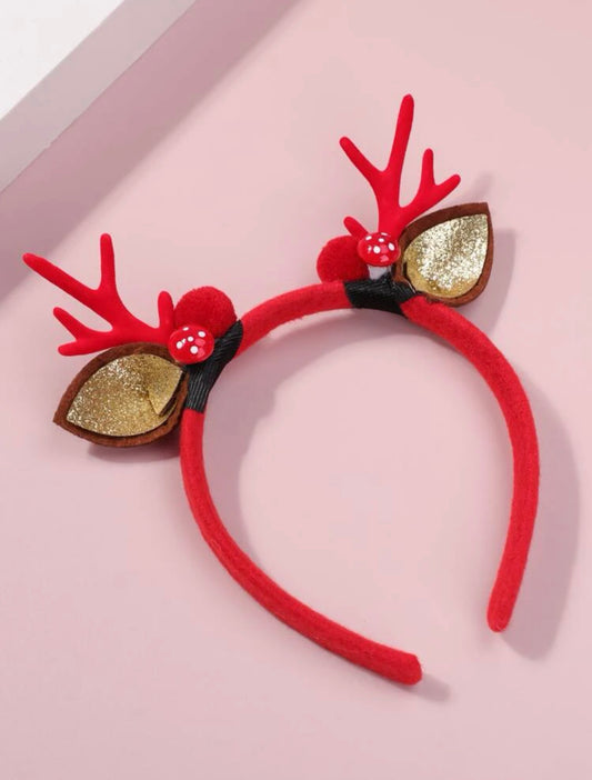 Red & Gold Antler Headband