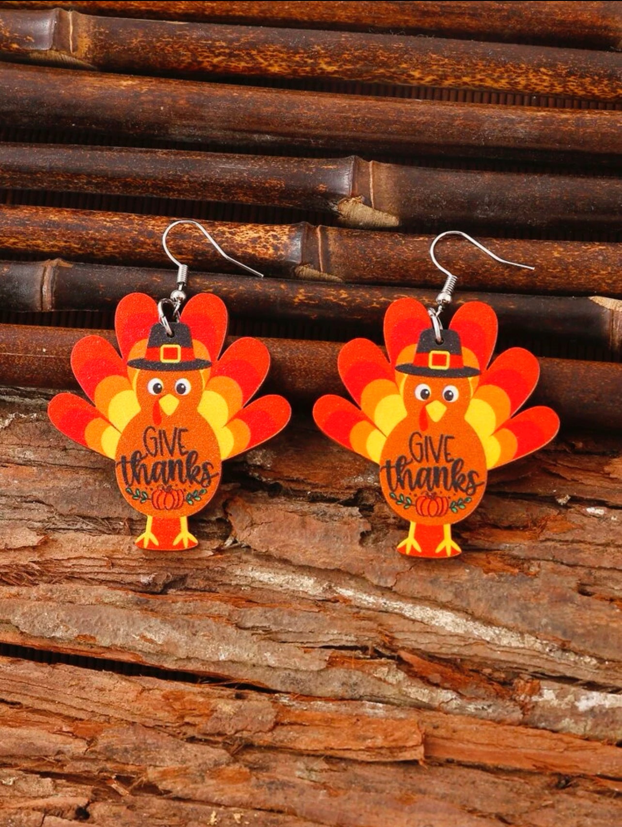 Give Thanks Turkey Earrings